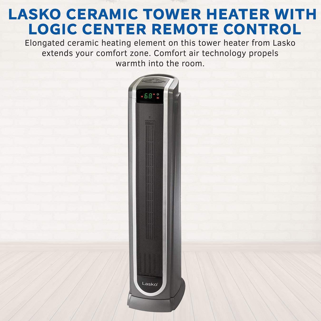 Lasko Ceramic Tower Space Heater With Logic Center Digital Remote ...