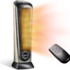 Lasko Oscillating Ceramic Tower Space Heater for Home with Adjustable Thermostat, Timer and Remote Control, 22.5 Inches, Grey