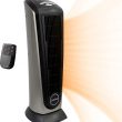 Lasko Oscillating Ceramic Tower Space Heater for Home with Adjustable Thermostat, Timer and Remote Control, 22.5 Inches, Grey Black, 1500W, 751320