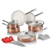 LovoIn 13-Piece Aluminum Cookware Set Non-stick Stainless Steel Handles - Rose Gold
