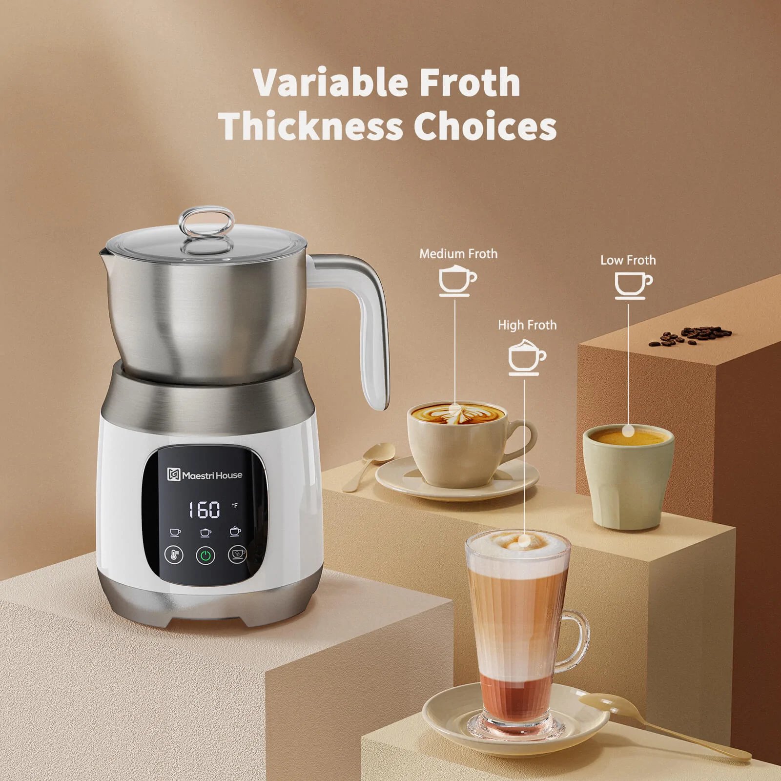 Electric Automatic Milk Frother Lightweight Dishwasher Safe