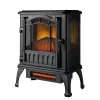 Mainstays SHAG-G24F Black 1500w 2-Setting 3D Electric Stove Heater with Life-like Flame