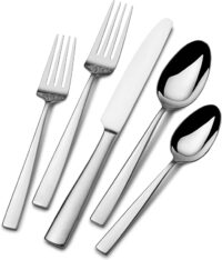 Mikasa Everett 101-Piece 18/10 Stainless Steel Flatware Set, Service For 12