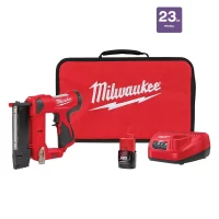 Milwaukee 2540-21 M12 12-Volt 23-Gauge Lithium-Ion Cordless Pin Nailer Kit with 1.5 Ah Battery, Charger and Tool Bag
