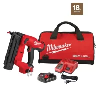 Milwaukee 2746-21CT M18 FUEL GEN II 18-Volt 18-Gauge Lithium-Ion Brushless Cordless Brad Nailer Kit with One 2.0 Ah Battery, Charger and Bag