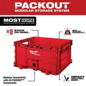 Milwaukee PACKOUT 20 in. 2-Wheel Utility Cart with Large Tool Box and Crate (3-Piece) (48-22-8415-48-22-8425-48-22-8440)