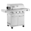 Monument 17842 Stainless Steel 4-Burner Liquid Propane Gas Grill with 1 Side Burner