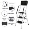 NSdirect Folding 3 Step Ladder, Portable Step Stool with Safety Handrails Non-Slip Wide Pedal and Tool Bag, 500 lb Capacity NSdirect Folding 3 Step Ladder, Portable Step Stool with Safety Handrails Non-Slip Wide Pedal and Tool Bag, 500 lb Capacity