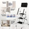 NSdirect Folding 3 Step Ladder, Portable Step Stool with Safety Handrails Non-Slip Wide Pedal and Tool Bag, 500 lb Capacity NSdirect Folding 3 Step Ladder, Portable Step Stool with Safety Handrails Non-Slip Wide Pedal and Tool Bag, 500 lb Capacity