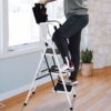 NSdirect Folding 3 Step Ladder, Portable Step Stool with Safety Handrails Non-Slip Wide Pedal and Tool Bag, 500 lb Capacity NSdirect Folding 3 Step Ladder, Portable Step Stool with Safety Handrails Non-Slip Wide Pedal and Tool Bag, 500 lb Capacity