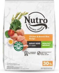 NUTRO NATURAL CHOICE Healthy Weight Adult Dry Dog Food, Chicken & Brown Rice Recipe 30 Pound (Pack of 1)