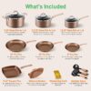 NutriChef 14-Piece Nonstick Cookware PTFE/PFOA/PFOS-Free Heat Resistant Lacquer Kitchen Ware Set w/Saucepan, Frying Pans, Cooking, Dutch Oven Pot, Lids, Utensil NCCW14S, AGold NutriChef 14-Piece Nonstick Cookware PTFE/PFOA/PFOS-Free Heat Resistant Lacquer Kitchen Ware Set w/Saucepan, Frying Pans, Cooking, Dutch Oven Pot, Lids, Utensil NCCW14S, AGold