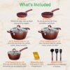 NutriChef Nonstick Cookware Excilon Home Kitchen Ware Pots & Pan Set with Saucepan Frying Pans, Cooking Pots, Lids, Utensil PTFE/PFOA/PFOS free, 11 Pcs, Purple Diamond, One size NutriChef Nonstick Cookware Excilon Home Kitchen Ware Pots & Pan Set with Saucepan Frying Pans, Cooking Pots, Lids, Utensil PTFE PFOAPFOS free, 11 Pcs, Purple Diamond, One size