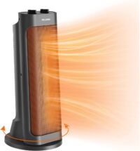 PELONIS PTH15A2BGB 1500W Fast Heating Space Heater, Programmable Thermostat, Easy Control, Widespread Oscillation, Grey