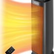 PELONIS PTH15A4BGB Ceramic Tower 1500W Indoor Space Heater with Oscillation, Remote Control,Grey