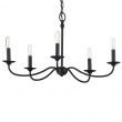 Progress Lighting P400233-031 Pacolet 28 in. 5-Light Textured Black Farmhouse Circle Chandelier for Dining Room
