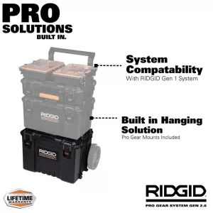 RIDGID 254073 2.0 Pro Gear System 22 in. XL Tool Box Storage and Organizer