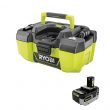 RYOBI P3240-PBP004 ONE+ 18V 3 Gal. Project Wet/Dry Vacuum with FREE 4.0 Ah Lithium-Ion HIGH PERFORMANCE Battery