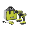RYOBI PCL1200K2 ONE+ 18V Cordless 2-Tool Combo Kit with Drill Driver, Impact Driver, (2) 1.5 Ah Batteries, and Charger