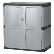 Rubbermaid FG708500MICHR Plastic Freestanding Garage Cabinet in Gray (36-in W x 37-in H x 18-in D)