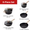  Non-stick Cookware Set 10 PCS, Kitchen Essential Cookware Sets  with Grill Pan, Dishwasher Safe, Black Granite Nonstick Pots and Pans Set  for All Stoves Includes Induction, Gas, Electric, By Sakuchi: Home & Kitchen