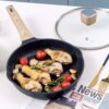 Sakuchi Nonstick Frying Pans Set, Nonstick Skillets with Bakelite Handle,  Induction Compatible 3-Piece Cookware Set 8 Inch,9.5 Inch,11 Inch Black