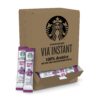 Starbucks VIA Instant Coffee Dark Roast Coffee French Roast, 100% Arabica, 1 box (50 packets)