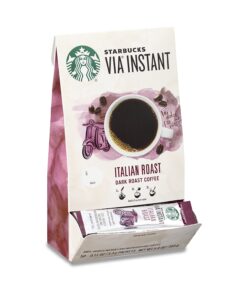 Starbucks VIA Instant Coffee Dark Roast Coffee Italian Roast, 100% Arabica, 1 box (50 packets)