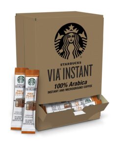 Starbucks VIA Instant Coffee Medium Roast Coffee Pike Place Roast, 100% Arabica, 1 box (50 packets)