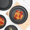 Stone Lain Coupe Dinnerware Set, Service For 4, Black Matte, Matte Black