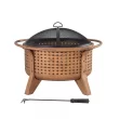 Sunjoy A301026800 Woven 30 in. Outdoor Round Wood Burning Firepit