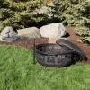 Sunnydaze Decor KF-ASFP-BLK 36 in. W x 22.5 in. H Round Steel Wood Burning Fire Pit with Cooking Grate and Spark Screen Sunnydaze Decor KF-ASFP-BLK 36 in. W x 22.5 in. H Round Steel Wood Burning Fire Pit with Cooking Grate and Spark Screen