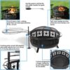 Sunnydaze Decor KF-ASFP-BLK 36 in. W x 22.5 in. H Round Steel Wood Burning Fire Pit with Cooking Grate and Spark Screen Sunnydaze Decor KF-ASFP-BLK 36 in. W x 22.5 in. H Round Steel Wood Burning Fire Pit with Cooking Grate and Spark Screen