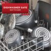 T-fal C561SC Titanium Advanced Nonstick Thermo-Spot Heat Indicator Dishwasher Safe Cookware Set, 12-Piece, Black