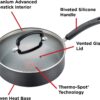 T-fal C561SC Titanium Advanced Nonstick Thermo-Spot Heat Indicator Dishwasher Safe Cookware Set, 12-Piece, Black