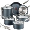 T-fal Unlimited Cookware Set with Durable, Platinum Nonstick Coating, 12 Piece, Gray