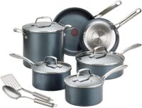 T-fal Unlimited Cookware Set with Durable, Platinum Nonstick Coating, 12 Piece, Gray
