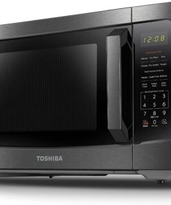 TOSHIBA ML-EM45P(BS) Countertop Microwave Oven with Smart Sensor and Position Memory Turntable, Memory Function, 1.6 Cu.ft with 13.6" Removable Turntable, Black Stainless Steel, 1200W