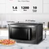 TOSHIBA ML-EM45P(BS) Countertop Microwave Oven with Smart Sensor and Position Memory Turntable, Memory Function, 1.6 Cu.ft with 13.6