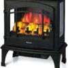 TURBRO Suburbs TS23 Electric Fireplace Heater, 23” FREESTANDING Fireplace Stove with Realistic Adjustable Flame Effect - CSA Certified - OVERHEATING Safety Protection - Remote Control - 1400W, Black