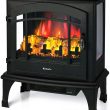 TURBRO Suburbs TS23 Electric Fireplace Heater, 23” FREESTANDING Fireplace Stove with Realistic Adjustable Flame Effect - CSA Certified - OVERHEATING Safety Protection - Remote Control - 1400W, Black