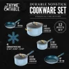 Thyme & Table Non-Stick 12-Pieces Cookware Set, BlueThyme & Table Non-Stick 12-Pieces Cookware Set, Blue