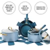 Thyme & Table Non-Stick 12-Pieces Cookware Set, Blue