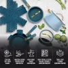 Thyme & Table Non-Stick 12-Pieces Cookware Set, Blue
