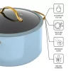 Thyme & Table Non-Stick 12-Pieces Cookware Set, Blue