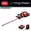 Toro 51840 Flex-Force 24 in. 60V Max Lithium-Ion Cordless Hedge Trimmer - 2.5 Ah Battery and Charger Included