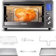Toshiba Speedy Convection Toaster Oven Countertop with Double Infrared Heating, 10-in-1 with Toast, Pizza, Rotisserie, Larger 6-slice Capacity, 1700W, Black Stainless Steel, Includes 6 Accessories