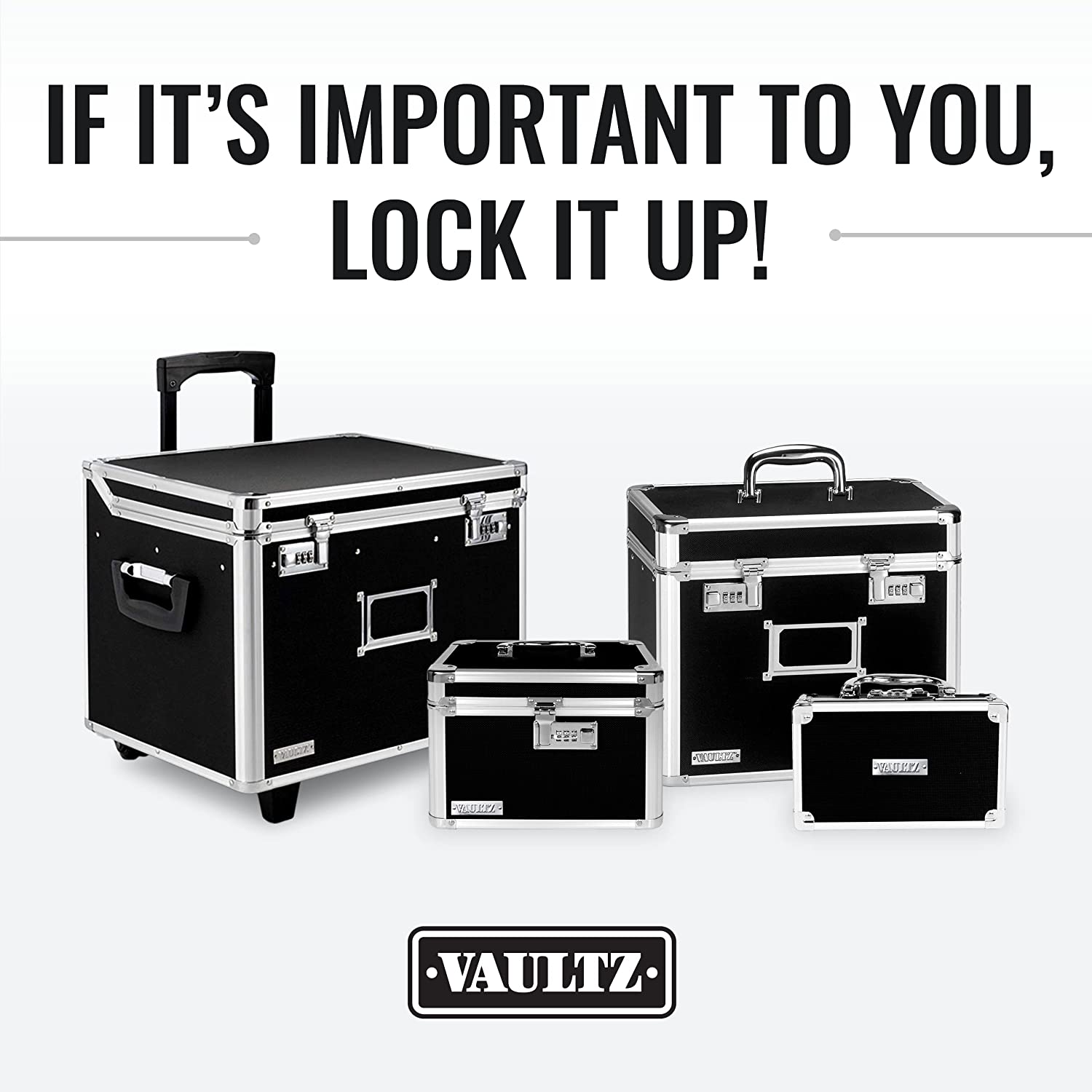 Vaultz Personal Storage Box with Combination Lock - Black
