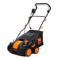 WEN DT1516 16 in. 15 Amp 2-in-1 Electric Dethatcher and Scarifier with Collection Bag