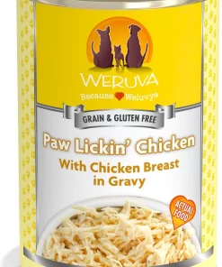 Weruva Paw Lickin' Chicken in Gravy Grain-Free Canned Dog Food 14-oz can case of 12